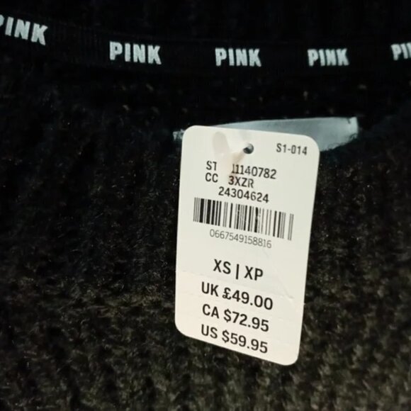 VS PINK BLACK BOYFRIEND KNIT SWEATER - Picture 3 of 8